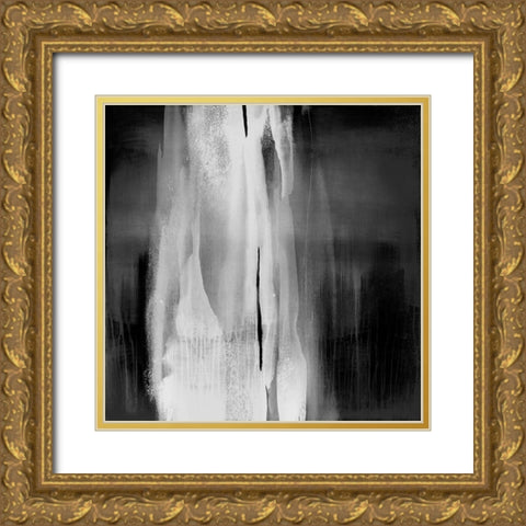 Free Fall Black and White I Gold Ornate Wood Framed Art Print with Double Matting by Wright, Christine