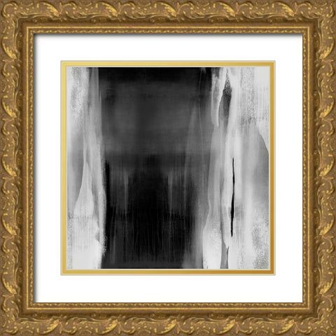 Free Fall Black and White II Gold Ornate Wood Framed Art Print with Double Matting by Wright, Christine