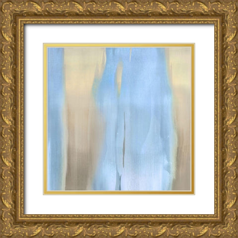 Free Fall Blue II Gold Ornate Wood Framed Art Print with Double Matting by Wright, Christine