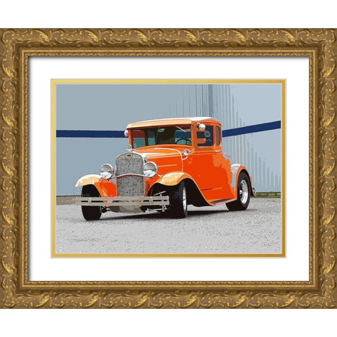 1930 Ford Hot Rod 2 Gold Ornate Wood Framed Art Print with Double Matting by Branson, Clive