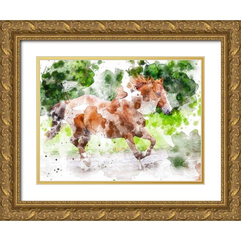 Paint Gold Ornate Wood Framed Art Print with Double Matting by Young, Chamira