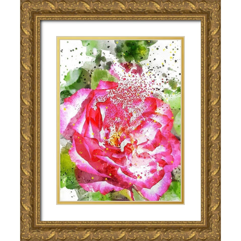 Floral in Bloom II Gold Ornate Wood Framed Art Print with Double Matting by Young, Chamira