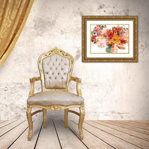 Floral in Bloom XVII Gold Ornate Wood Framed Art Print with Double Matting by Young, Chamira
