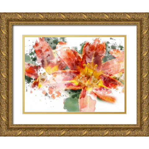Floral in Bloom XVII Gold Ornate Wood Framed Art Print with Double Matting by Young, Chamira