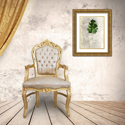 Single Leaf Gold Ornate Wood Framed Art Print with Double Matting by Young, Chamira