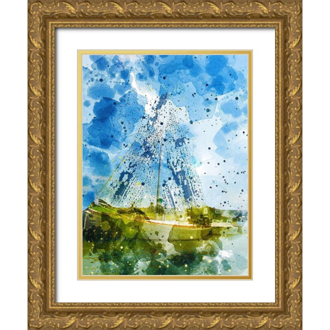 Freighter III Gold Ornate Wood Framed Art Print with Double Matting by Young, Chamira