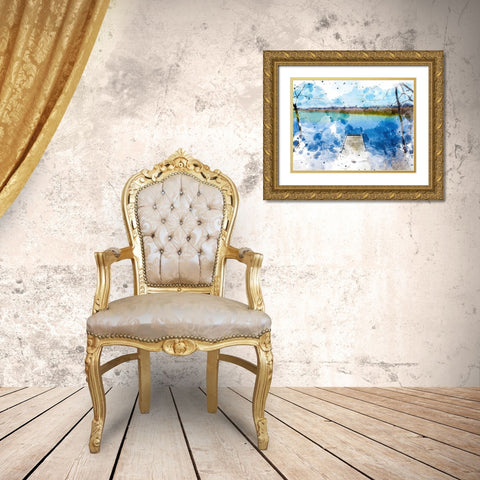 Pier III Gold Ornate Wood Framed Art Print with Double Matting by Young, Chamira