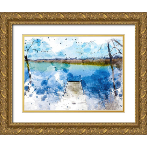 Pier III Gold Ornate Wood Framed Art Print with Double Matting by Young, Chamira