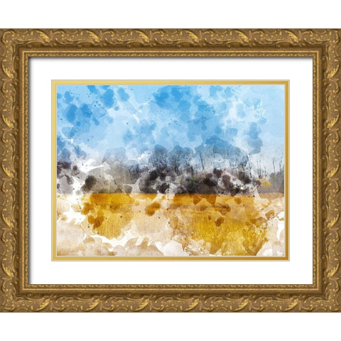 Meadow I Gold Ornate Wood Framed Art Print with Double Matting by Young, Chamira