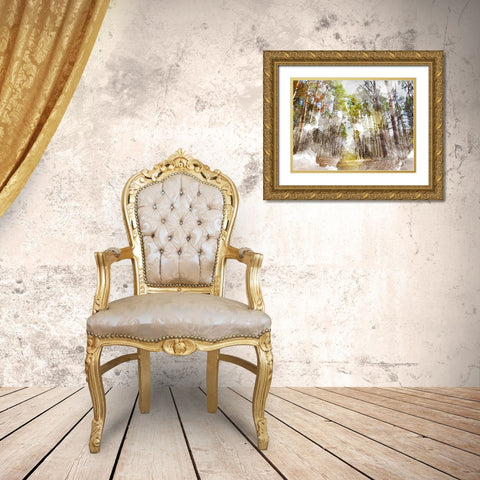 Forest Road I Gold Ornate Wood Framed Art Print with Double Matting by Young, Chamira