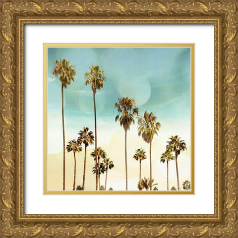 Beach Palms II Gold Ornate Wood Framed Art Print with Double Matting by Davis, Devon