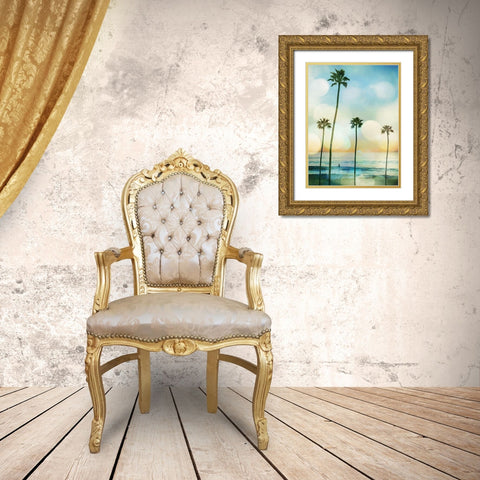 Sunset Surfer Gold Ornate Wood Framed Art Print with Double Matting by Davis, Devon
