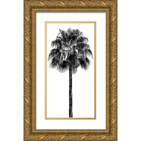 Palm Tree IV Gold Ornate Wood Framed Art Print with Double Matting by Blake, Madeline