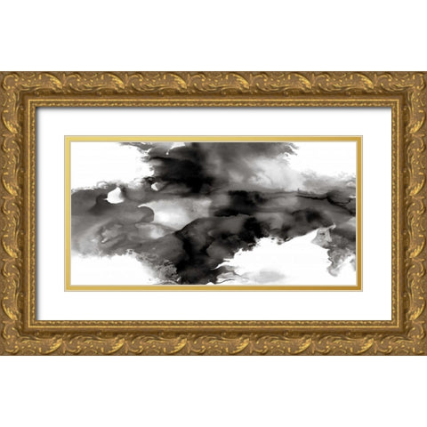 Movement Noir Gold Ornate Wood Framed Art Print with Double Matting by Hudson, Daniela