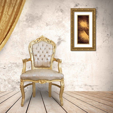 Fan Palm Triptych I Gold Ornate Wood Framed Art Print with Double Matting by Parks, David