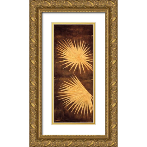Fan Palm Triptych I Gold Ornate Wood Framed Art Print with Double Matting by Parks, David