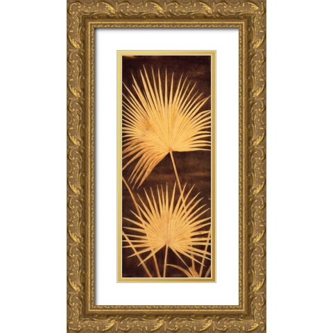 Fan Palm Triptych II Gold Ornate Wood Framed Art Print with Double Matting by Parks, David