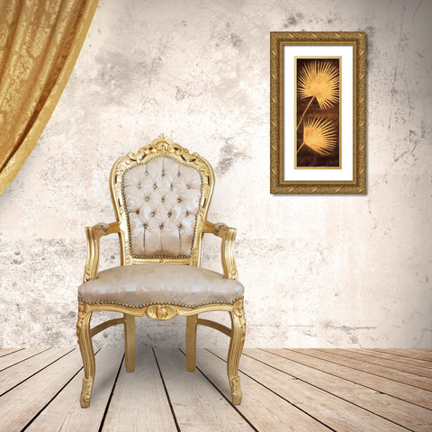 Fan Palm Triptych III Gold Ornate Wood Framed Art Print with Double Matting by Parks, David