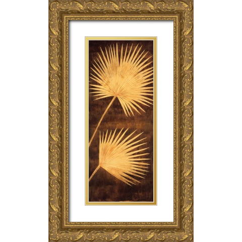 Fan Palm Triptych III Gold Ornate Wood Framed Art Print with Double Matting by Parks, David