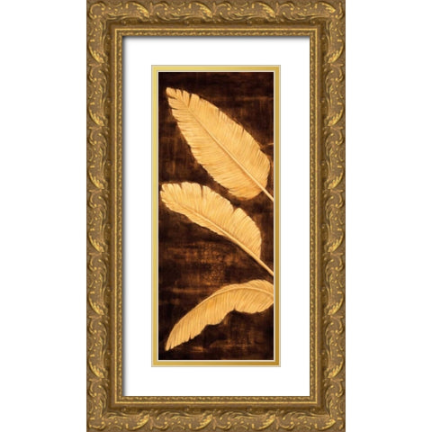 Tropical Palm Triptych I Gold Ornate Wood Framed Art Print with Double Matting by Parks, David