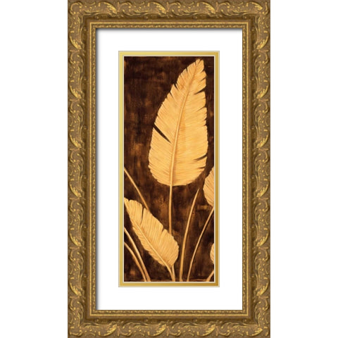 Tropical Palm Triptych II Gold Ornate Wood Framed Art Print with Double Matting by Parks, David