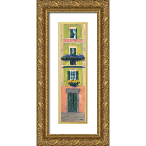 Balconi liguri I Gold Ornate Wood Framed Art Print with Double Matting by Corallo, Daniela