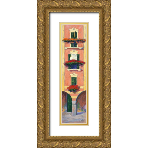 Balconi liguri III Gold Ornate Wood Framed Art Print with Double Matting by Corallo, Daniela