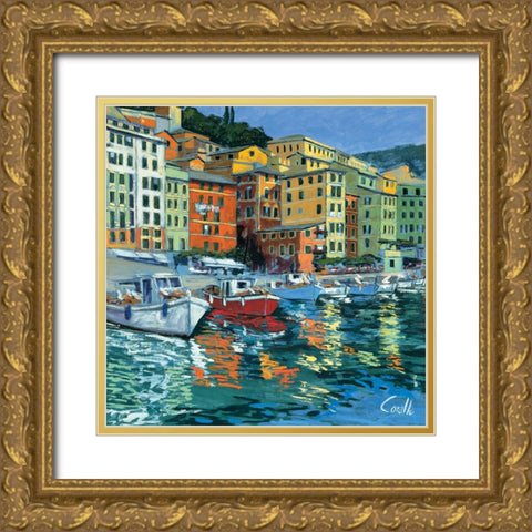 Lungomare di Camogli Gold Ornate Wood Framed Art Print with Double Matting by Corallo, Daniela