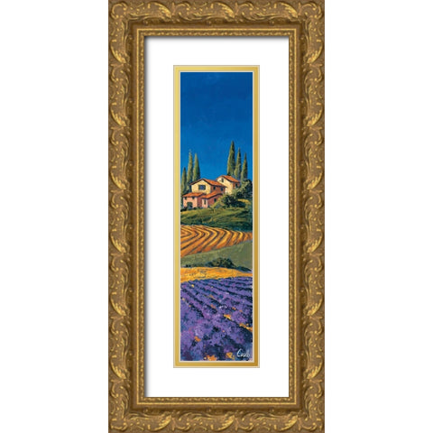 Casale Fra I cipressi Gold Ornate Wood Framed Art Print with Double Matting by Corallo, Daniela