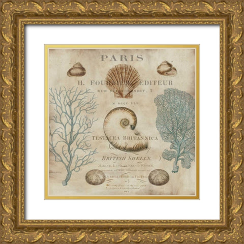 Le Mer I Gold Ornate Wood Framed Art Print with Double Matting by Devellier, Deborah