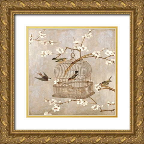 At Home I Gold Ornate Wood Framed Art Print with Double Matting by Devellier, Deborah