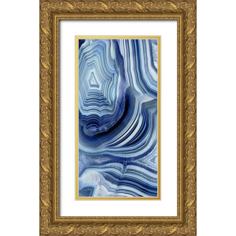 Agate Indigo I Gold Ornate Wood Framed Art Print with Double Matting by Carson, Danielle