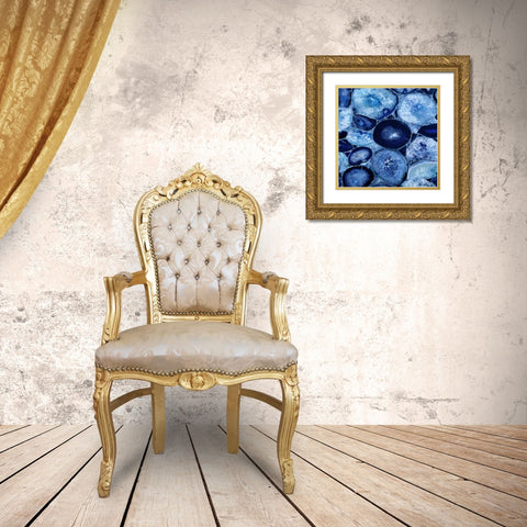 Agate in Blue I Gold Ornate Wood Framed Art Print with Double Matting by Carson, Danielle
