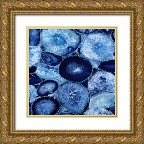 Agate in Blue I Gold Ornate Wood Framed Art Print with Double Matting by Carson, Danielle