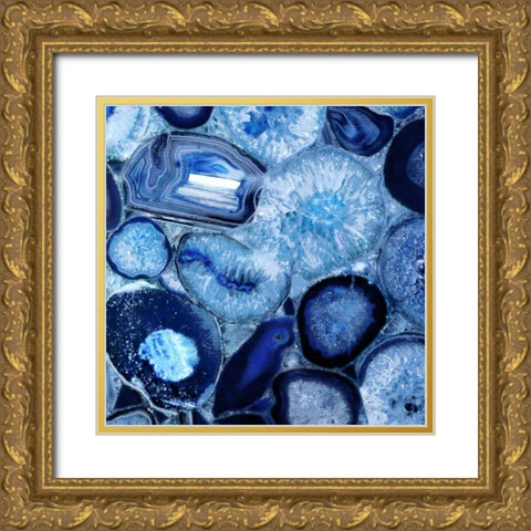 Agate in Blue II Gold Ornate Wood Framed Art Print with Double Matting by Carson, Danielle