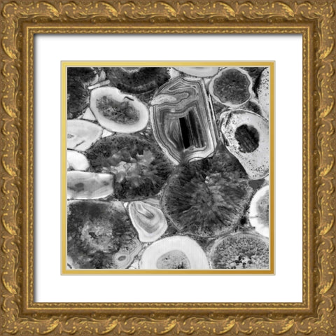 Agate in Grey I Gold Ornate Wood Framed Art Print with Double Matting by Carson, Danielle