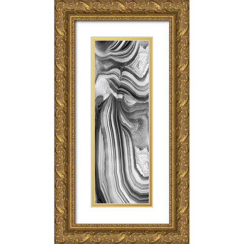 Agate Panel Grey II Gold Ornate Wood Framed Art Print with Double Matting by Carson, Danielle