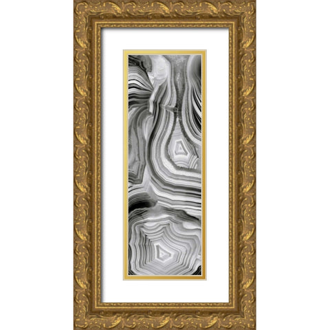 Agate Panel Grey III Gold Ornate Wood Framed Art Print with Double Matting by Carson, Danielle