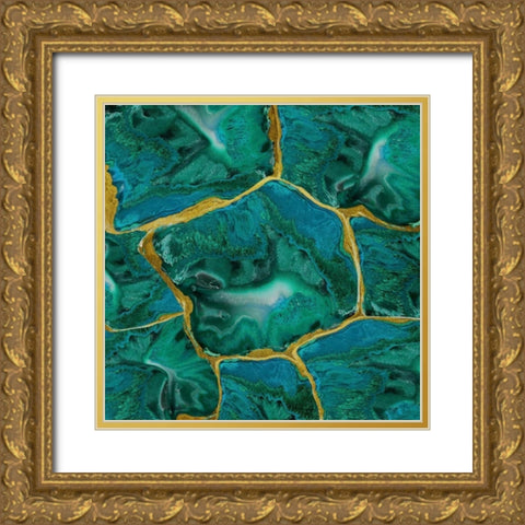 Malachite Accent Gold Ornate Wood Framed Art Print with Double Matting by Carson, Danielle