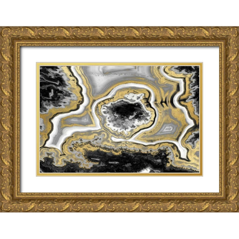 Elegant Agate II Gold Ornate Wood Framed Art Print with Double Matting by Carson, Danielle