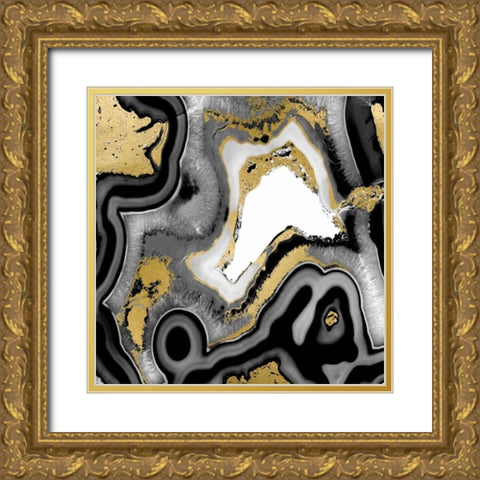 Agate Noir I Gold Ornate Wood Framed Art Print with Double Matting by Carson, Danielle