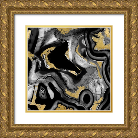 Agate Noir II Gold Ornate Wood Framed Art Print with Double Matting by Carson, Danielle