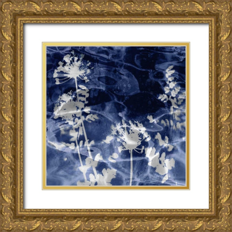 Indigo Nature II Gold Ornate Wood Framed Art Print with Double Matting by Carson, Danielle