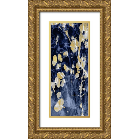 Indigo Nature with Gold II Gold Ornate Wood Framed Art Print with Double Matting by Carson, Danielle