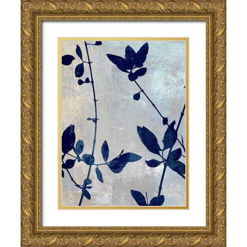 Nature Blue Silhouette II Gold Ornate Wood Framed Art Print with Double Matting by Carson, Danielle