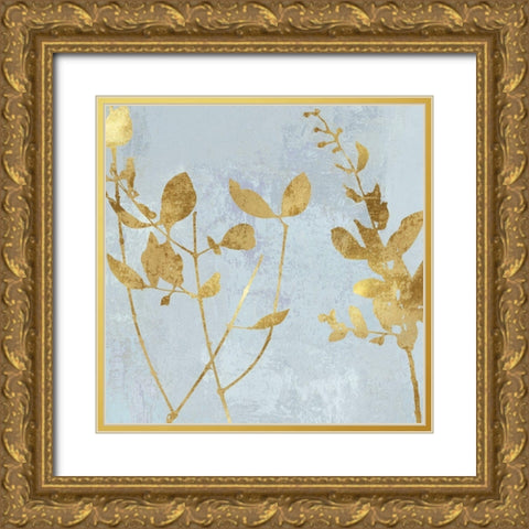 Nature Gold on Blue Gold Ornate Wood Framed Art Print with Double Matting by Carson, Danielle