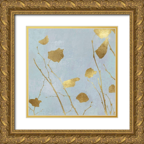 Nature Gold on Blue I Gold Ornate Wood Framed Art Print with Double Matting by Carson, Danielle