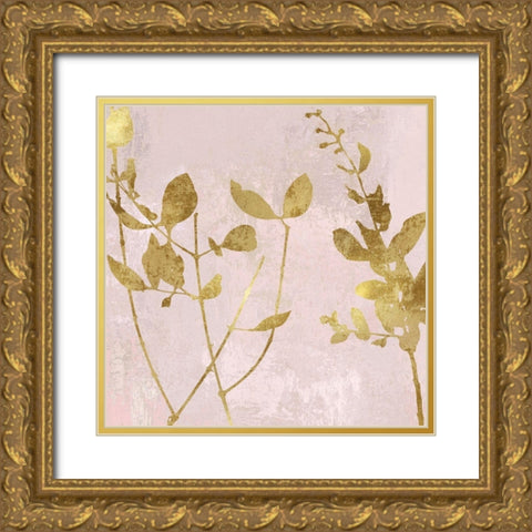 Nature Gold on Pink Blush II Gold Ornate Wood Framed Art Print with Double Matting by Carson, Danielle