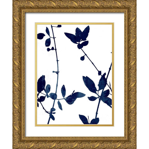 Nature Indigo Blue III Gold Ornate Wood Framed Art Print with Double Matting by Carson, Danielle