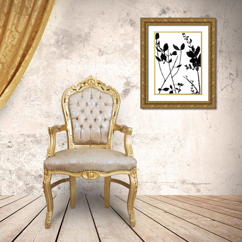 Nature Silhouette I Gold Ornate Wood Framed Art Print with Double Matting by Carson, Danielle